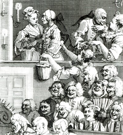 Det leende publikum, 1733 af William Hogarth