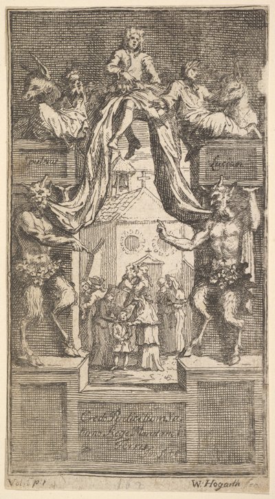 The New Metamorphosis: Frontispice, bind 1, 1724. af William Hogarth