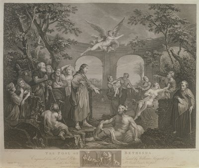The Pool of Bethesda, graveret af J.M. Delatre og Simon Francis Ravenet, udgivet af John Boydell (1719-1804) 1772 af William Hogarth