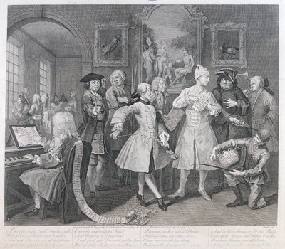 The Rakes Levee, plade II, fra A Rakes Progress, 1735 af William Hogarth