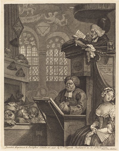 Den Sovende Menighed af William Hogarth