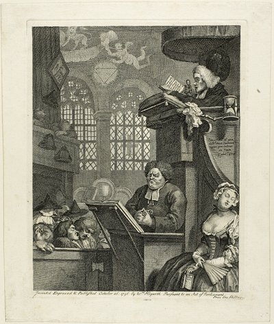 Den Sovende Menighed af William Hogarth