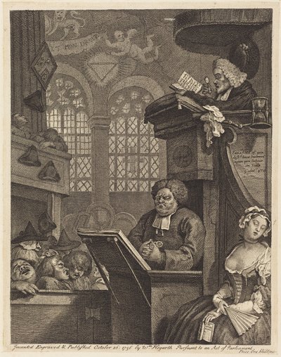 Den sovende menighed af William Hogarth