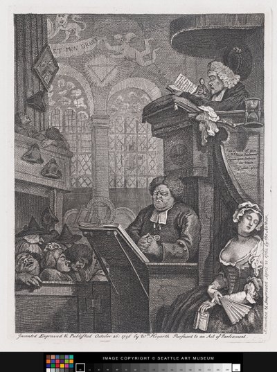 Den Sovende Menighed af William Hogarth