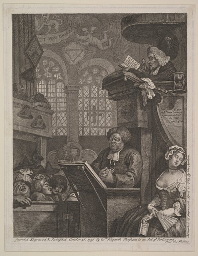 Den sovende Menighed, 21. april 1762. af William Hogarth