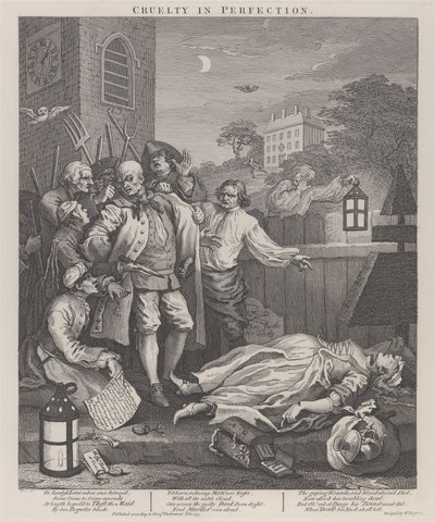 Det tredje stadium af grusomhed: Grusomhed i perfektion af William Hogarth