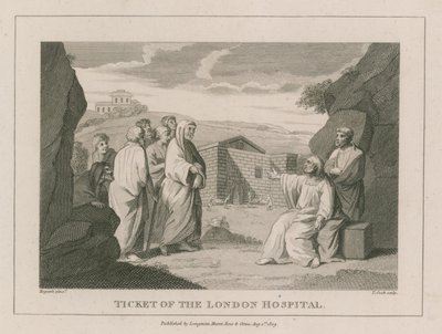 Billet til London Hospital af William Hogarth