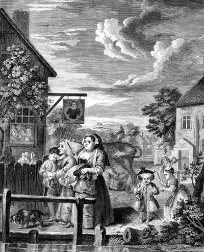 Tider på dagen - Aften af William Hogarth af William Hogarth