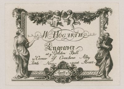 Handelskort til W Hogarth af William Hogarth