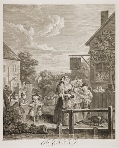en: Fire tidspunkter på dagen: Aften af William Hogarth