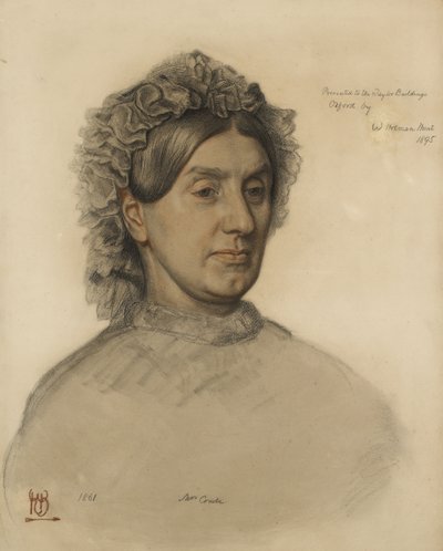 Mrs Thomas Combe (1806-1893) (rødt og sort kridt) af William Holman Hunt
