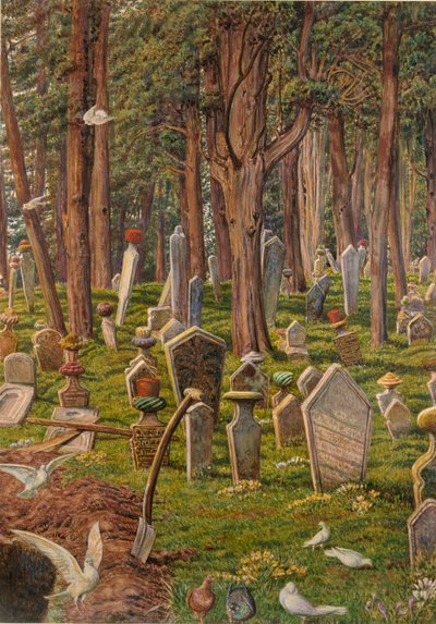 Den sovende by: Kirkegården i Pera, Konstantinopel, 1856-1888 af William Holman Hunt