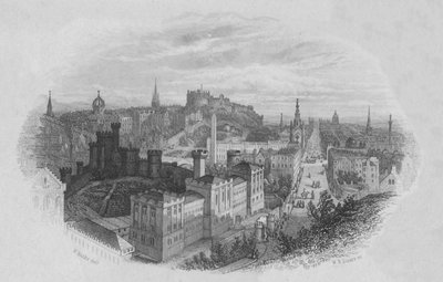 Edinburgh Fra Calton Hill, begyndelsen af midten af det 19. århundrede. af William Home Lizars