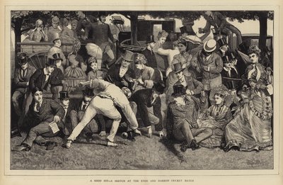 Et godt hit, en skitse ved Eton og Harrow Cricket Match af William III Bromley