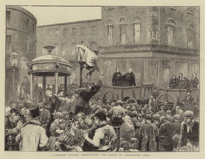 Ærkebiskop Manning afgiver løftet på Clerkenwell Green af William III Bromley