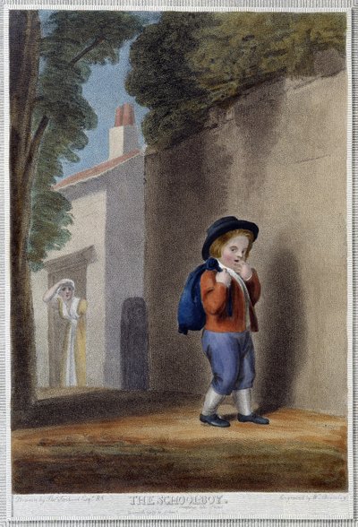 The Schoolboy - i "" The 7 Ages of Man "" af Shakespeare, ill. af W. Bromley, London af William I Bromley