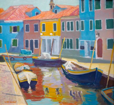 Burano, Venedig (olie om bord) af William Ireland