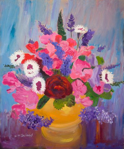 Vase (olie på bord) af William Ireland