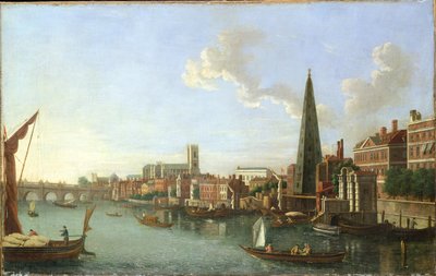 Westminster Bridge (aften), midten af det 18. århundrede (olie på lærred) af William James