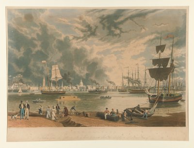 New Orleans, set fra den modsatte side i kort afstand over midten eller Picayune-færgen af William James Bennett