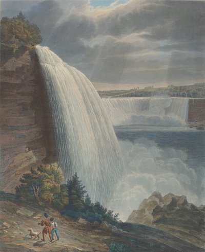 Niagara Falls fra Foot of Staircase, 1829. af William James Bennett