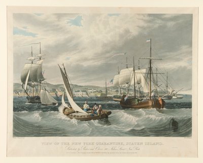Udsigt over New York Quarantine, Staten Island. af William James Bennett
