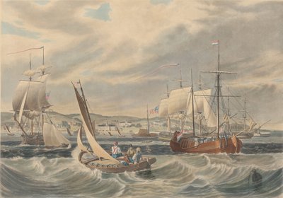 View of the New York Quarantine, Staten Island, udgivet 1833. af William James Bennett