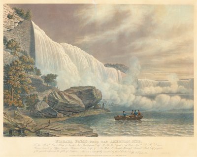 Niagara Falls fra den amerikanske side af William James Bennett after John Robert Murray