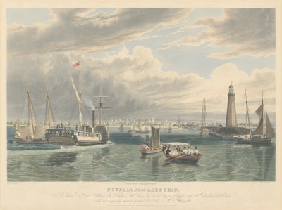 Buffalo, fra Lake Erie af William James Bennett after John William Hill
