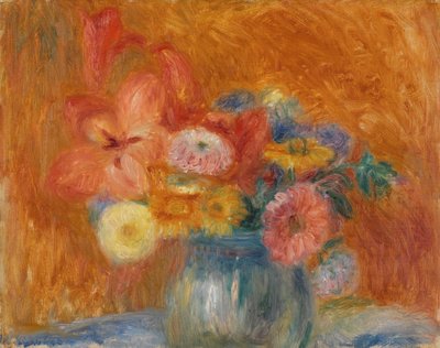 Grøn skål med blomster af William James Glackens