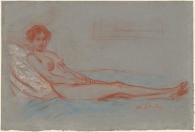 Liggende nøgen kvinde af William James Glackens