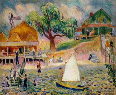 The Green Beach Cottage, Bellport, Long Island, ca. 1911-1916 (olie på lærred) af William James Glackens
