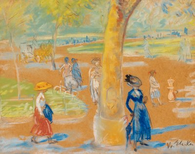 Kvinde med paraply, Washington Square af William James Glackens