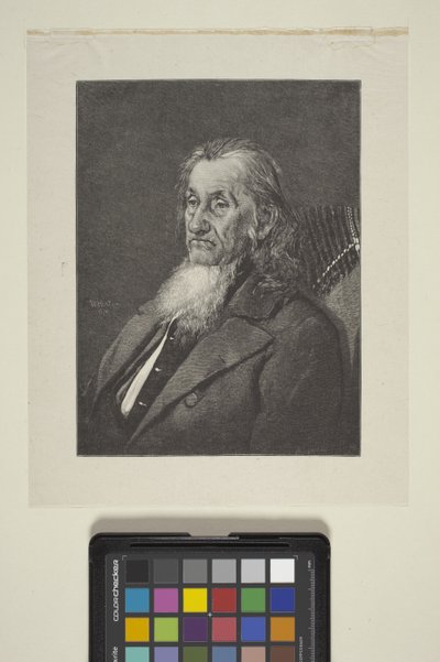 Portræt af Allan Wardner (blæk, pen, blyant) af William James Linton