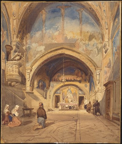 Interiør af San Benedetto-kirken, Subiaco af William James Muller