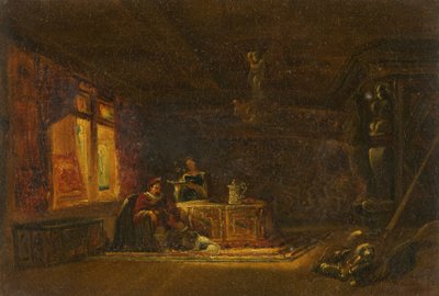 The Baronial Hall (olie på lærred) af William James Muller