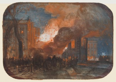 Branden i Mansion House, Queen Square, Bristol af William James Muller