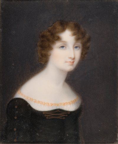 Portræt af Georgina Elizabeth, hustru til 2. jarl af Bradford (1792-1842), ca. 1828-42 (olie på lærred) af William John (after) Newton