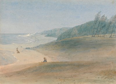 Mauritius - et barn, der ser sin mor gå nær havet, formentlig fru Chamberlayne og et af hendes børn af William John Chamberlayne