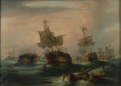 Slaget ved Trafalgar, 21. oktober 1805: "The Close of the Action", ca. 1837 (olie på lærred) af William John Huggins