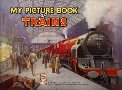 Forsiden af My Picture Book of Trains, ca. 1945 (farvelitografi) af William John Patton McDowell