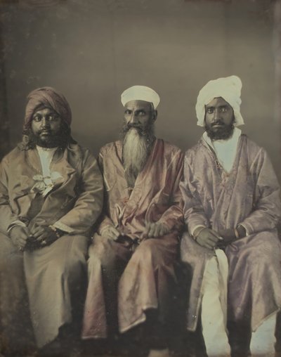 Uden titel portræt af tre siddende mænd iført turban, 1853. af William Johnson
