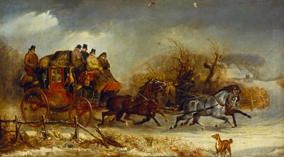 Coachingscene - Gennem de fire årstider: Vinter af William Joseph Shayer