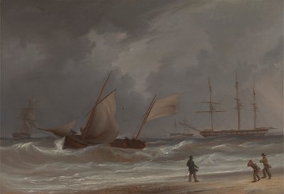 En Lugger kører i land i kuling af William Joy