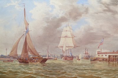 Skibsfart ved indsejlingen til Portsmouth havn af William Joy