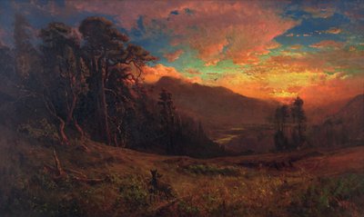 En efterårssolnedgang ved Russian River af William Keith