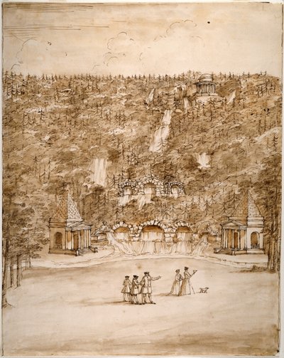 Chatsworth: design til en Cascade, begyndelsen af 1740