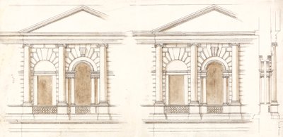 The Treasury, Whitehall, London: Alternative Elevations of the Facade af William Kent
