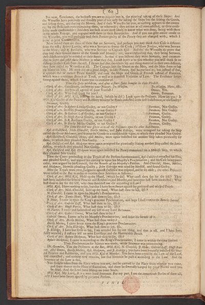 Anklagen, prøvelsen og fordømmelsen af kaptajn William Kidd for mord og piratkopiering af William Kidd