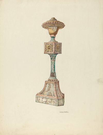 Ceremonielle lysestage kirkelige møbler, ca. 1941. af William Kieckhofel